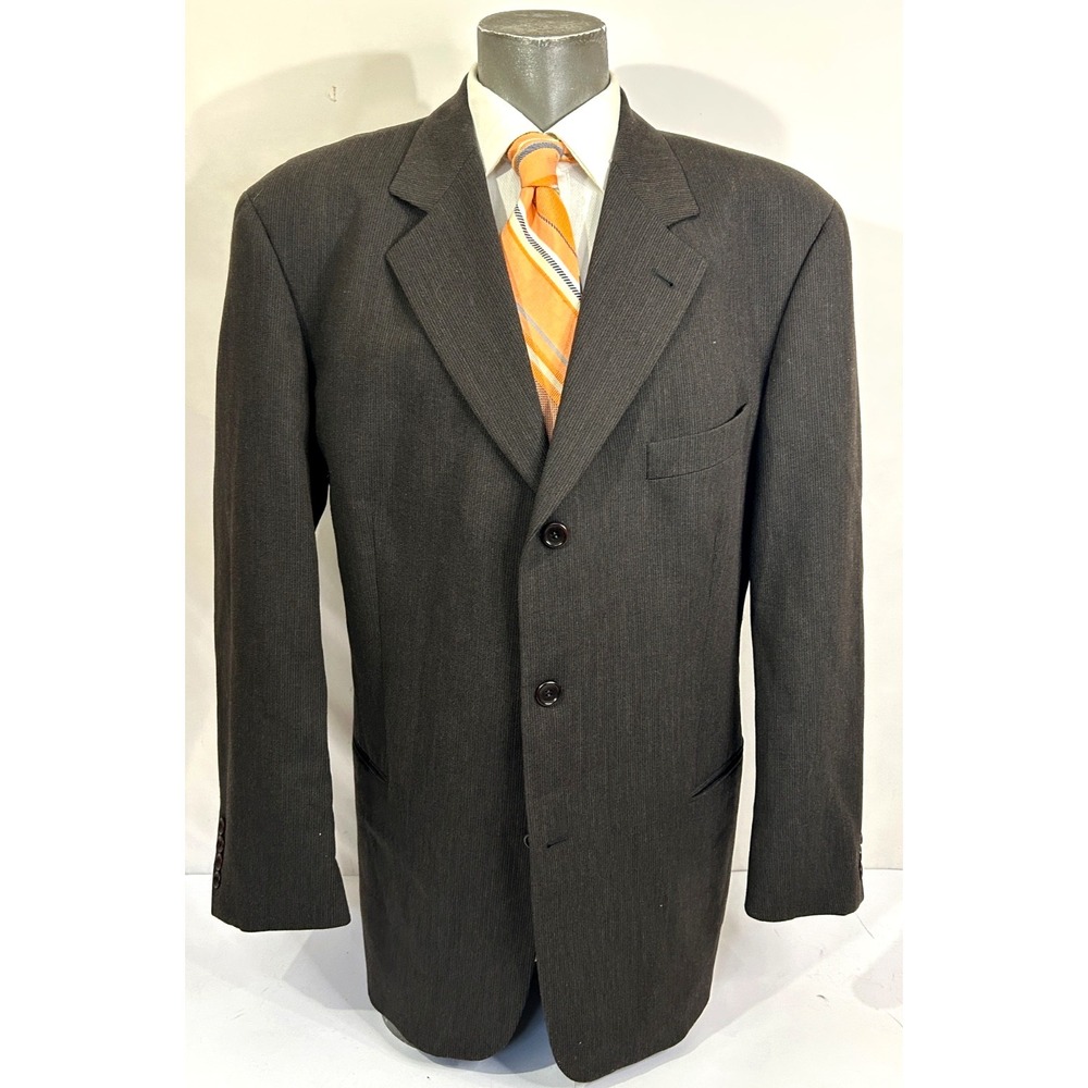 Hugo Boss Forest Green 3 Button Wool Textured Blazer Size 46L